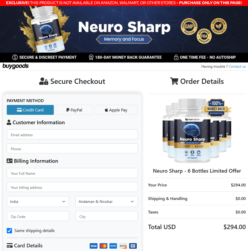 NeuroSharp order